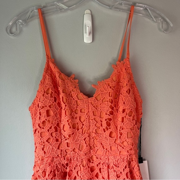 ASTR Midi Length Lace Coral Strap Cocktail Dress - Picture 6 of 10